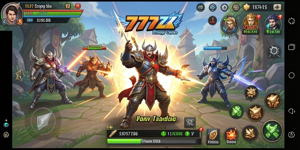 Screenshot menunjukkan pertarungan seru dalam permainan SLG 777ZX.