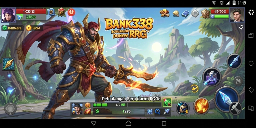 Screenshot permainan BANK338 yang menunjukkan pertarungan seru dan karakter menarik.