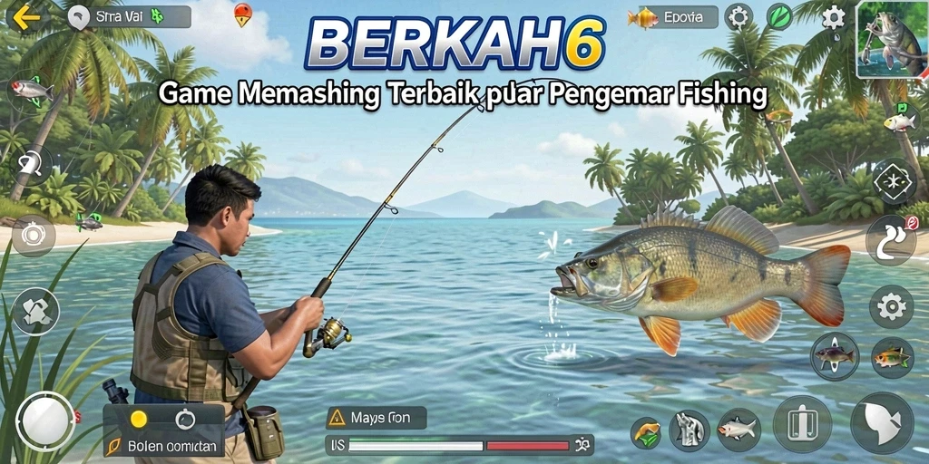 Tampilan gameplay Fishing yang seru di BERKAH6 dengan berbagai jenis ikan.