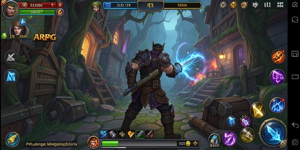 Tampilan gameplay D73 yang penuh aksi dan petualangan seru.