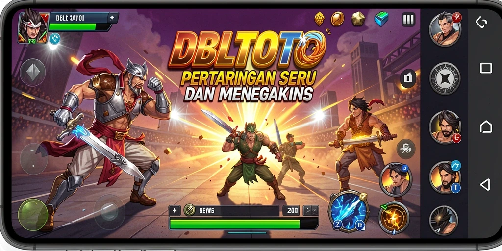 Screenshot DBLTOTO menampilkan gameplay pertarungan yang intens dan mendebarkan.