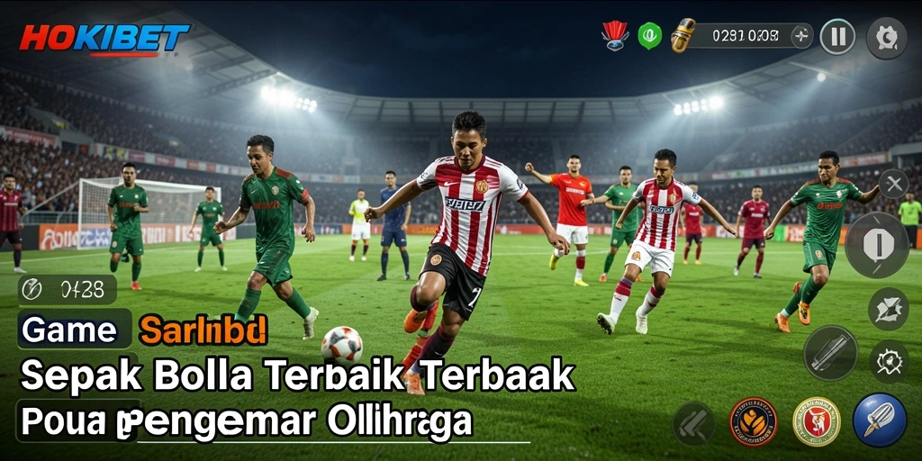 Tampilan gameplay HOKIBET yang seru dan mendebarkan di lapangan sepak bola.