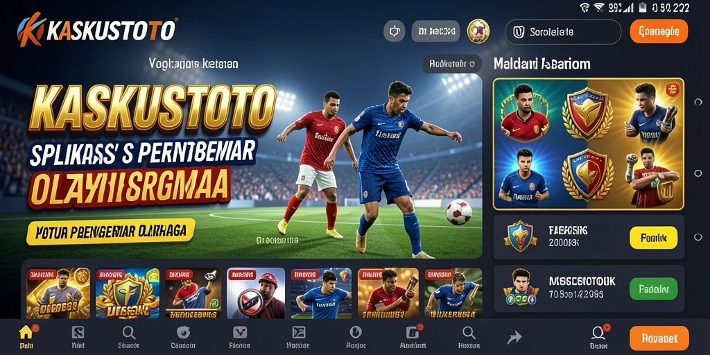 Screenshot gameplay KASKUSTOTO yang menunjukkan fitur taruhan olahraga.
