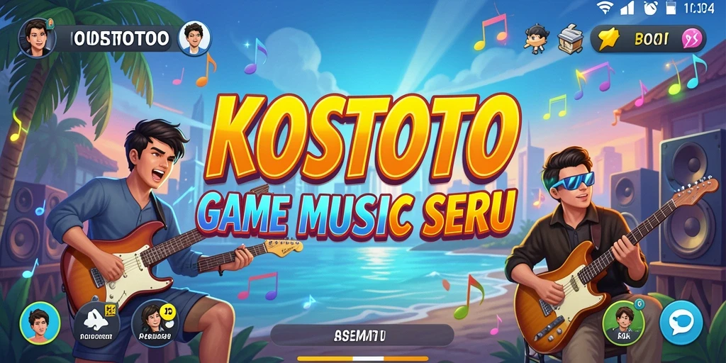 Tampilan gameplay KOSTOTO yang menarik dengan berbagai lagu.