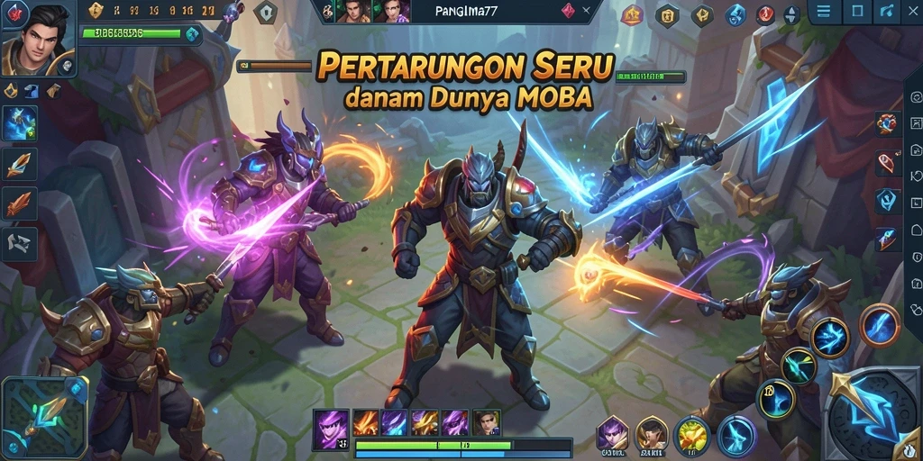 Tampilan gameplay mendebarkan dari pertempuran tim di PANGLIMA77.