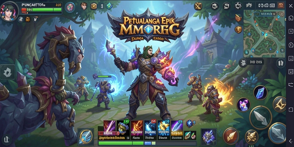 Menampilkan aksi pertarungan dalam dunia MMORPG yang mendebarkan.