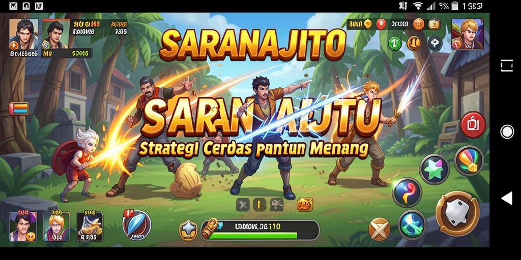 Tampilan gameplay menarik dari SARANAJITU yang menantang strategi.