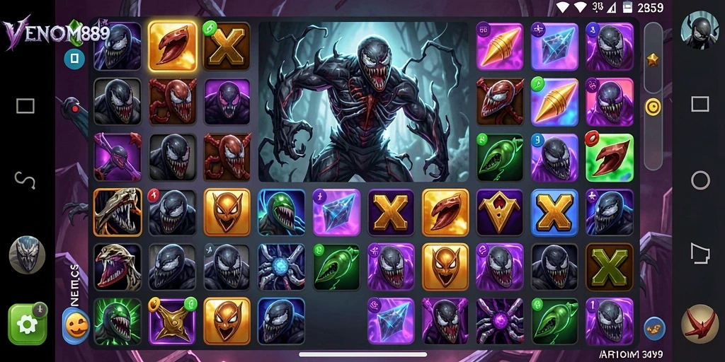 Tampilan gameplay seru dari VENOM889 dengan tantangan Match-3.